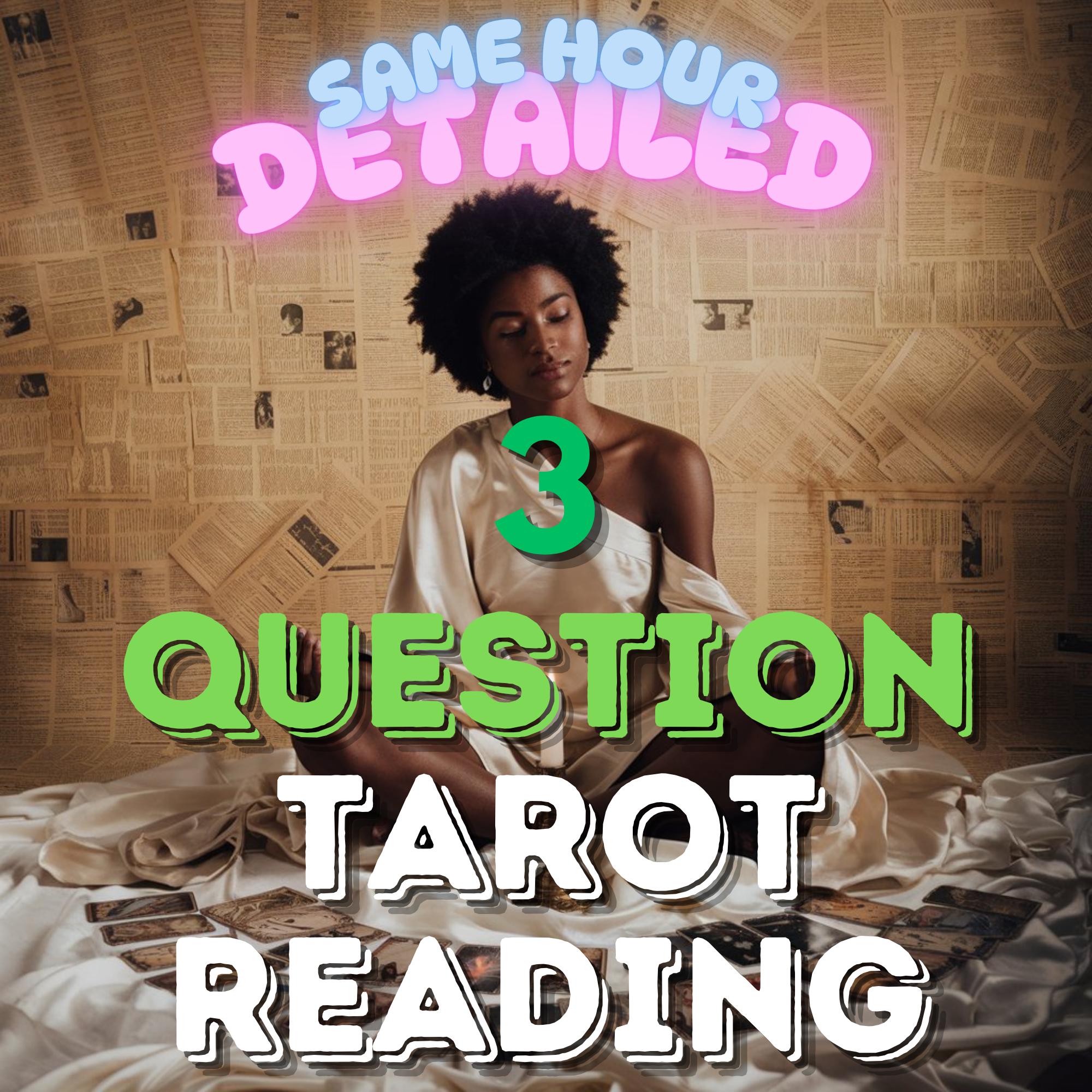 3 Question Tarot Reading, Same Hour, Tarot Cards Reading, Same Day Tarot Reading, Psychic Love Tarot Reading, Love, Career, Future Reading