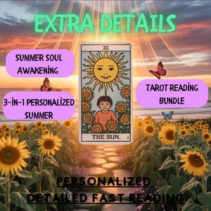 Summer Soul Awakening Tarot-Lesung Bundle | 3-in-1 personalisierte Anleitung für Liebe, Sonnenwende Energie & saisonales spirituelles Wachstum