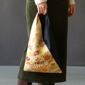 Bolso tote Azuma Bukuro – Dorado | Remake del kimono Obi vintage