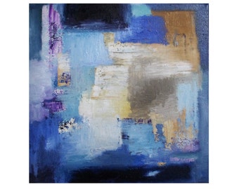 Abstract Art, Oil on canvas 12 x 12 inches. Abstract oil on canvas painting by Romany Steele. Sojourn Mist