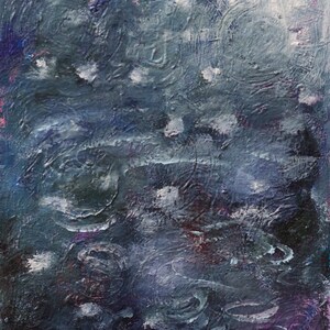 Original abstract oil painting by Romany Steele, 10 x 8 x 1 inches, oil on canvas. Hail Storm image 2