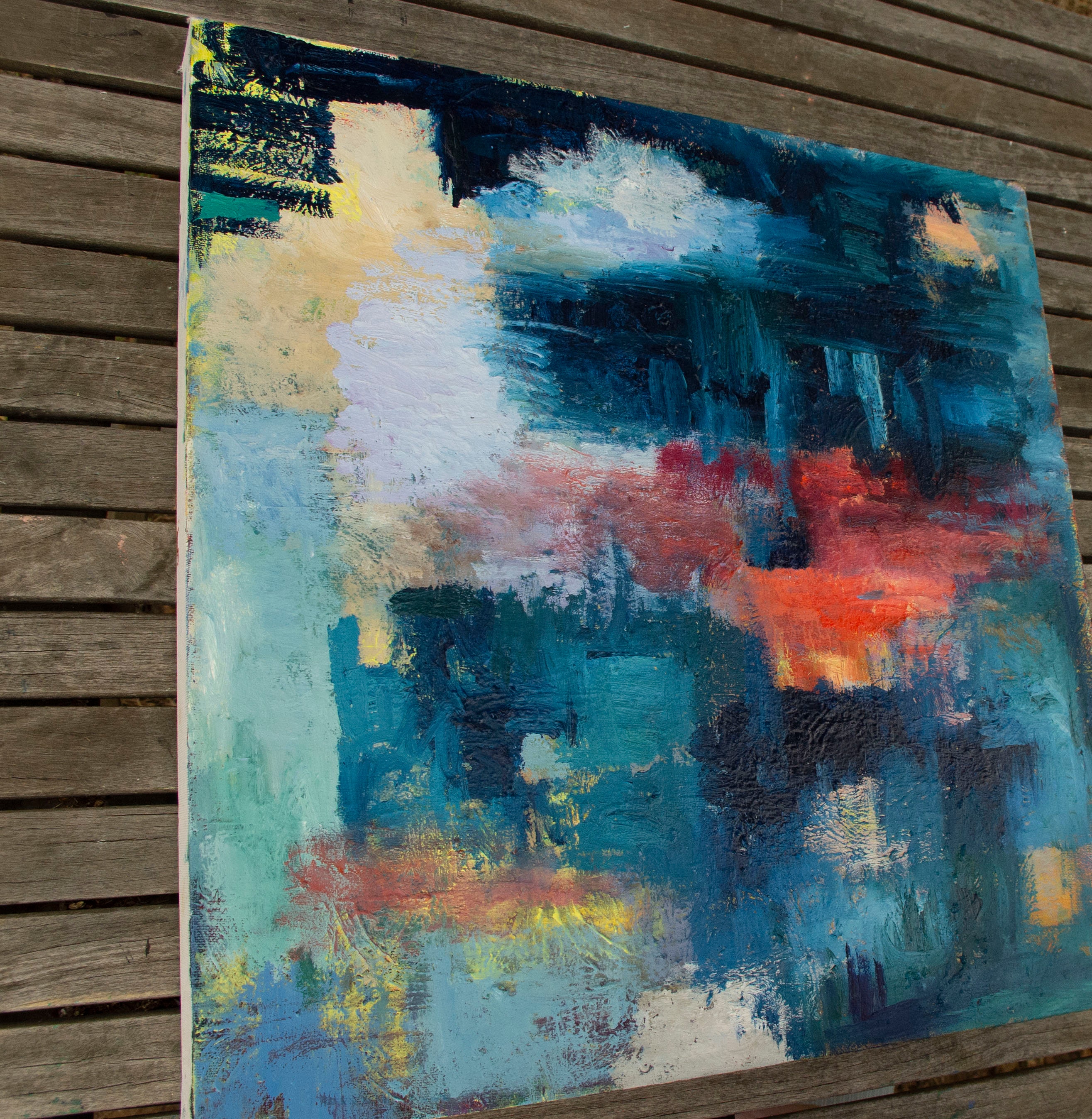 Original Abstract Oil Painting 18 X 18 X 1 Inches, Oil on Canvas, by ...