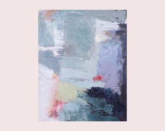 Abstrakte Kunst, Abstraktes Ölgemälde, Öl auf Leinwand von Romany Steele, 20 x 10 x 1 cm, Cloud Break