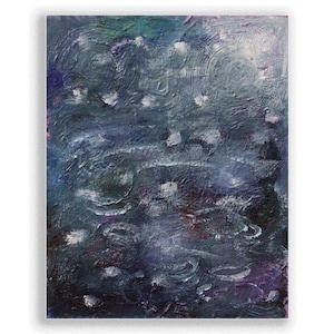 Original abstract oil painting by Romany Steele, 10 x 8 x 1 inches, oil on canvas. Hail Storm image 1