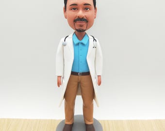 Personalized Doctor Bobblehead: Custom Polymer Clay Figurine