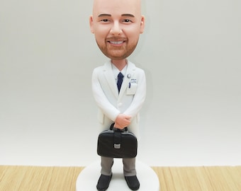 Custom Doctor Bobblehead: Personalized Polymer Clay Figurine