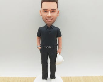 Personalized Polymer Clay Bobblehead, Custom Figurine Gift