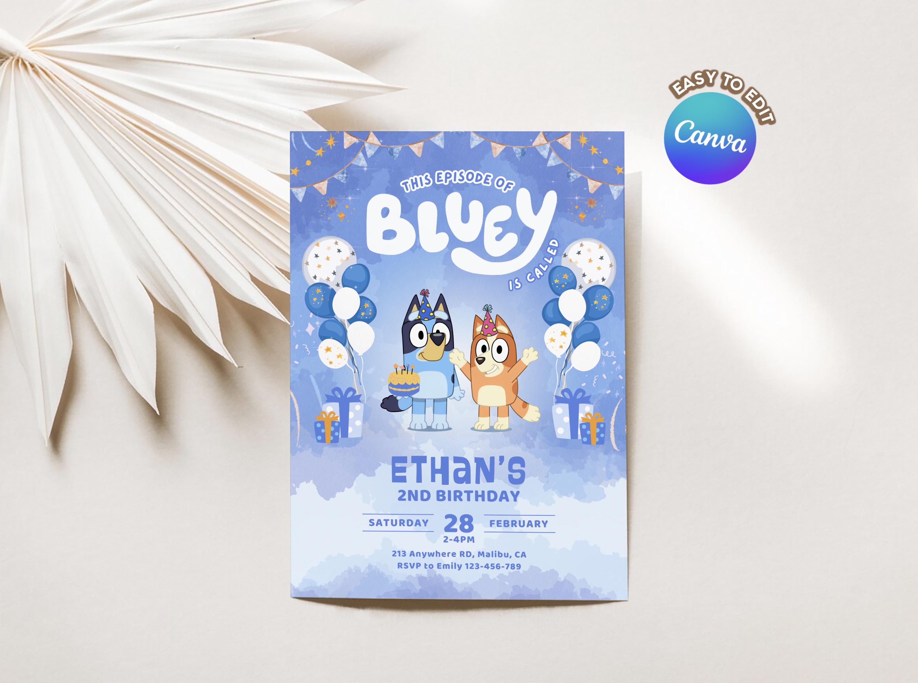 DIY Canva Template Invite (Bluey)