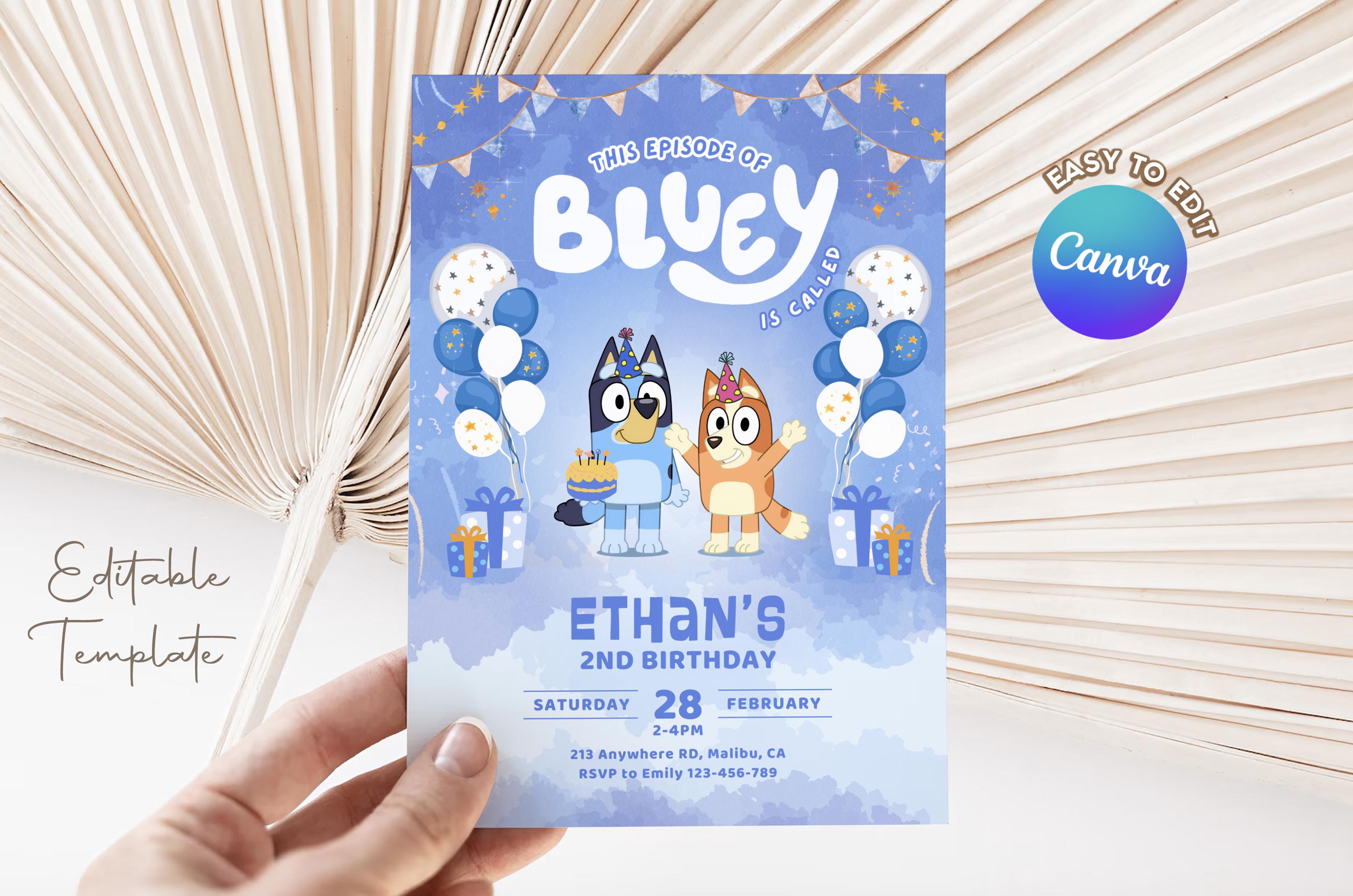 DIY Canva Template Invite (Bluey)