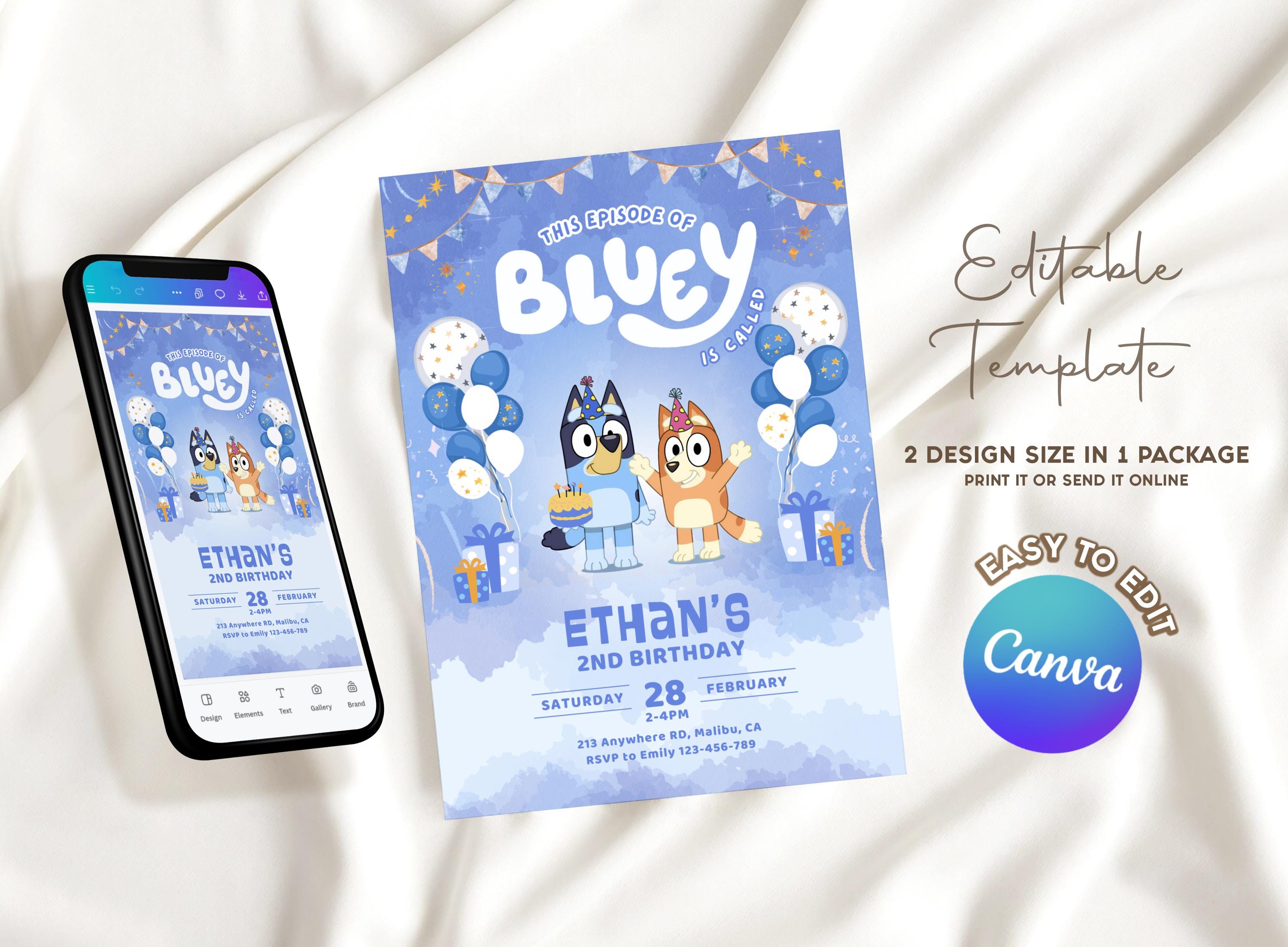DIY Canva Template Invite (Bluey)