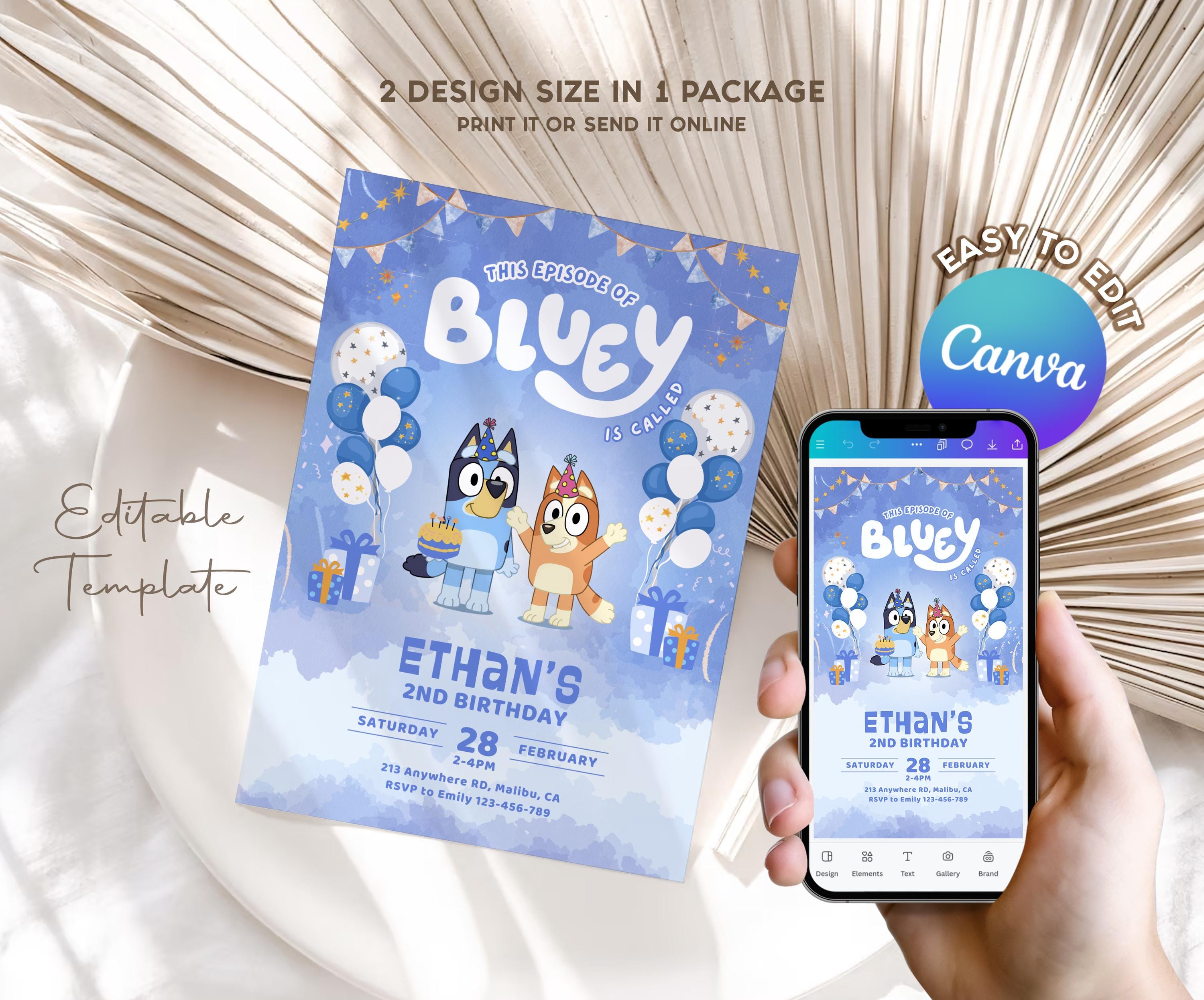DIY Canva Template Invite (Bluey)