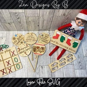 Elf Props SVG Laser File Cut Digital File | Christmas Elf | Magical Elf | Reusable Elf Prop | Christmas Decor | Laser Cutter