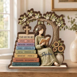 Christian Wooden Block Decor, God Says You Are Wooden Sign, Bible Verse Gift, Christian Home Decor, Baptism Gift, Christian Scripture Decor