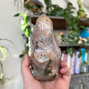 Ocean Jasper Flame: Healing Crystal, Emotional Balance (5 inch)