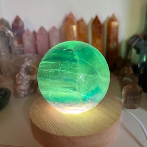 Large Fluorite Sphere | Unique High Quality Fluorite | Crystal Sphere With Light Stand |