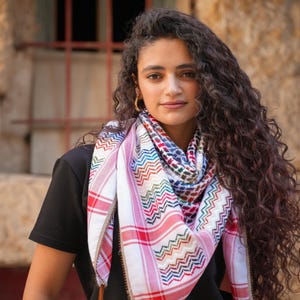 Originele Kufiya uit Palestina - kleurrijke Keffiyeh-sjaal