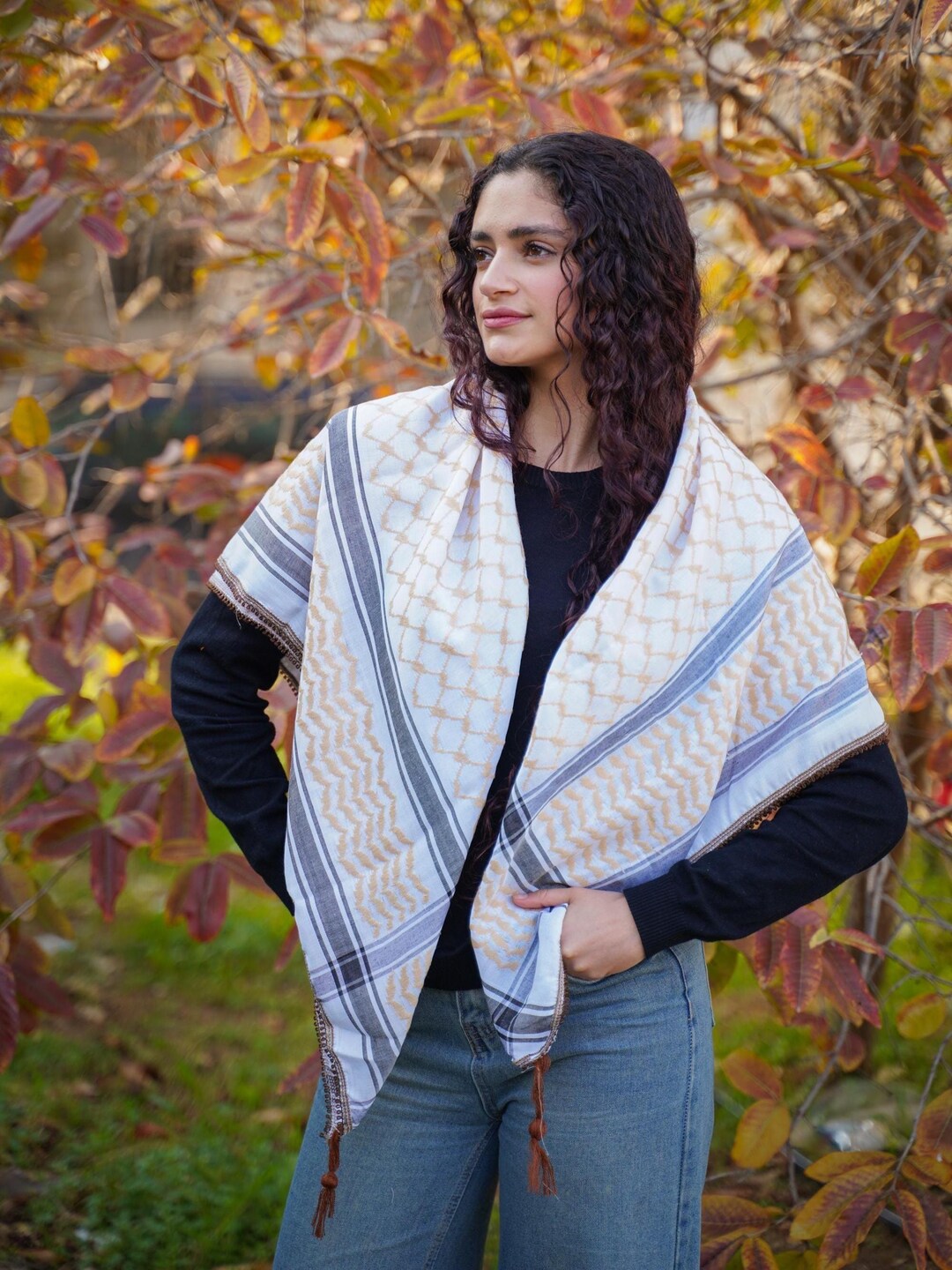 Kufiya originale dalla Palestina sabbia del deserto Kuffeyeh