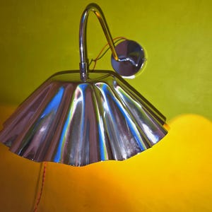 Fluted Chrome Wall Sconce: Modern Metal Shade Light