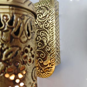 Moroccan style brass lantern wall mount lighting for bedroom hallway decor