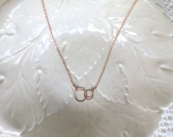 Unity Link Necklace, 14k rose gold filled, 14k gold filled or Sterling silver, *Free US shipping*