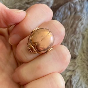 Rose Gold Preciosa Czech Glass Scarab ring & 14k rose gold filled, *Free US shipping*