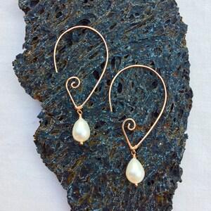 Pearl Elf Earrings 14k Gold Filled, 14kPink Gold Filled, Sterling Silver, *free shipping in the US*