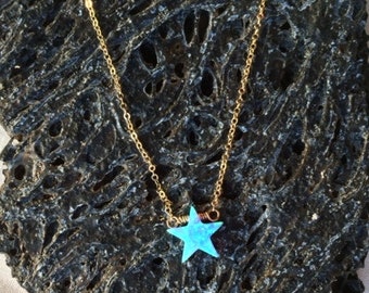 Opal Star Necklace, 14k rose gold filled, 14k gold filled or sterling silver, *Free US Shipping*