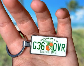 Llavero personalizado con matrícula de Florida: llavero con placa de coche personalizada