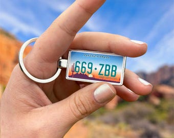 Llavero personalizado con matrícula de Arizona: Regalo personalizado para placa de coche