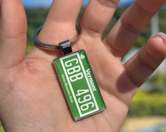 Llavero con placa de matrícula de Vermont: llavero con placa de coche personalizada