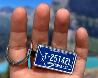 Llavero personalizado con matrícula de Montana: llavero con etiqueta de coche personalizada