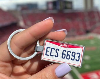 Llavero personalizado con matrícula de Ohio: llavero con etiqueta de coche personalizada