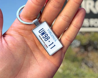 Llavero personalizado con matrícula de Virginia: llavero con etiqueta de coche personalizada