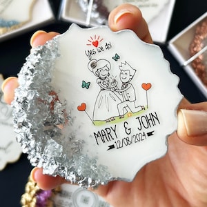 Hochzeitsmagnet Geschenke für Gäste, Hochzeitsandenken, Dankeschön, Save the date Epoxy Magnet, Verlobungsfeiergeschenk, Rustikal