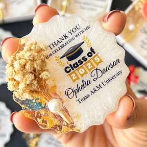 Personalized Graduation Magnet Favors 2025: Resin Keepsake Gift