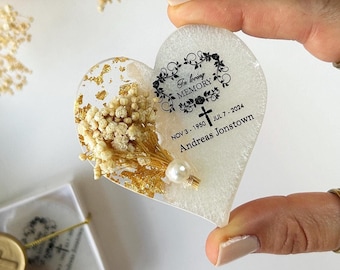 Personalized Memorial Magnet: Epoxy Resin Funeral Favor