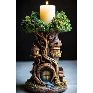 Candlestick Tree House 3D STL Files, Detailed Design and High Quality