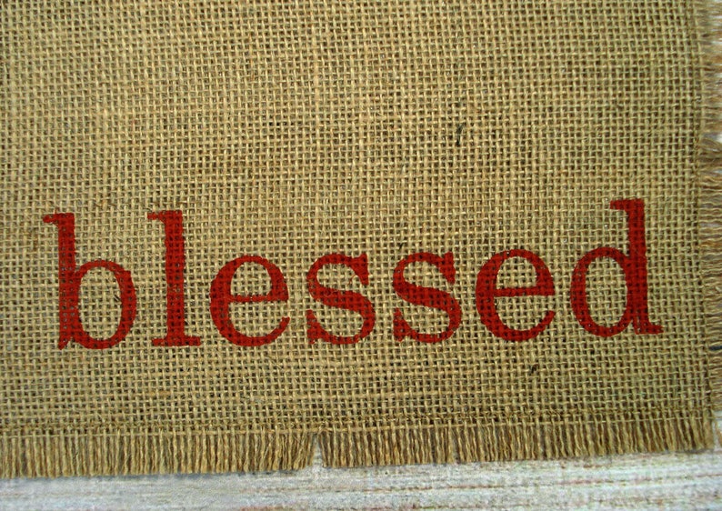 Thanksgiving Placemats Burlap Placemats 4 Reversible Placemats, Hand Painted Lettered Table Mats Farmhouse Decor Place Mats image 4