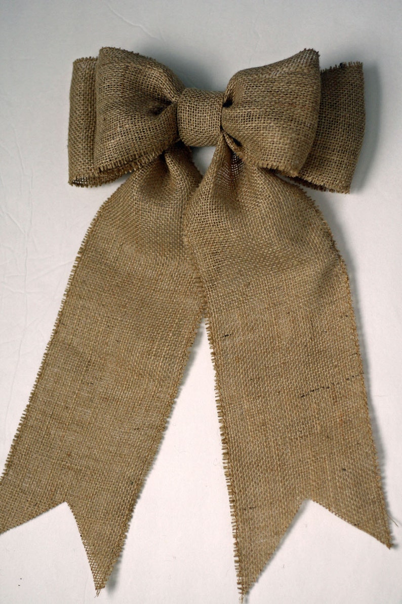 Burlap Pew Bows 10 Natural Burlap Large Double Bow Set Etsy