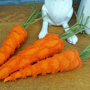 Chenille Fabric Carrots Set of 3 Easter Decor Spring Farmhouse Shabby Cottage Chic Centerpiece Tiered Tray Table Bowl Filler 202001050 image 9