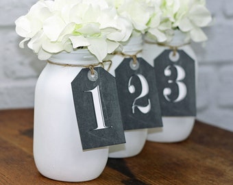 Wedding Table Number Tag set of 10 Chalkboard Look Numbered Tag Event Seating Hang Tag Engagement Party Anniversary Dinner Birthday