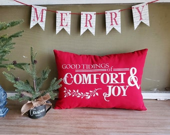 Christmas Pillow 14x20 Comfort & Joy