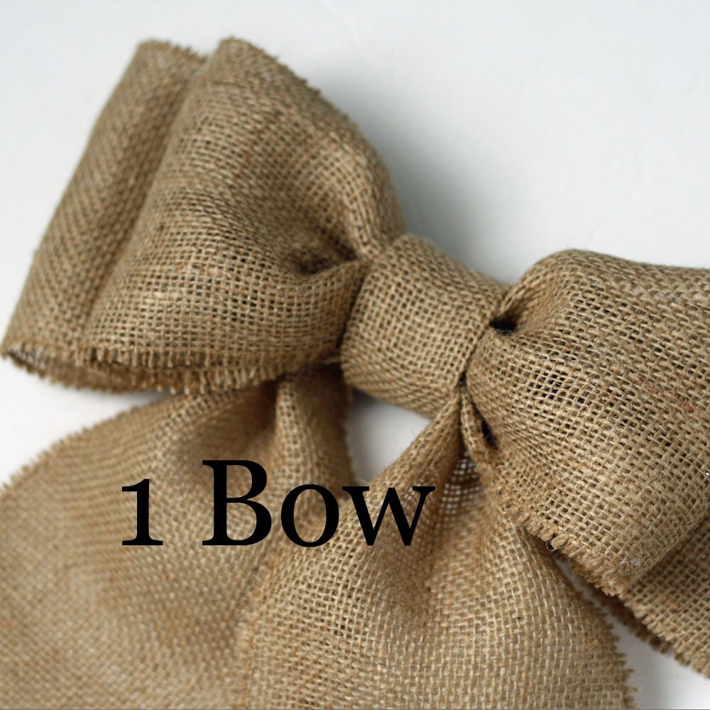 Burlap Pew Bows 1 Natural Burlap Large Double Bow Set Rustic Etsy