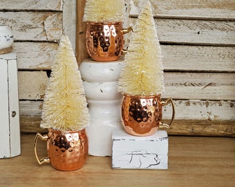 Bottlebrush Christmas tree in a copper mini mug