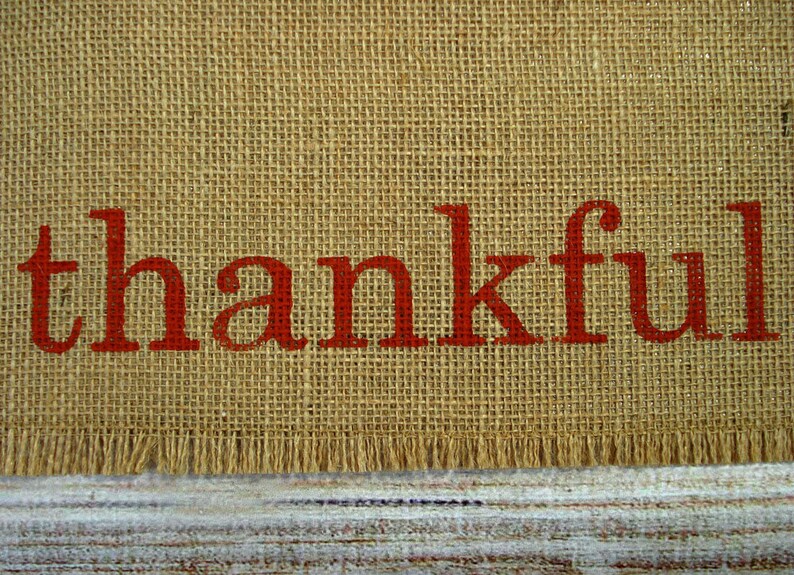 Thanksgiving Placemats Burlap Placemats 4 Reversible Placemats, Hand Painted Lettered Table Mats Farmhouse Decor Place Mats image 5