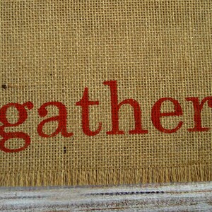 Thanksgiving Placemats Burlap Placemats 4 Reversible Placemats, Hand Painted Lettered Table Mats Farmhouse Decor Place Mats image 2