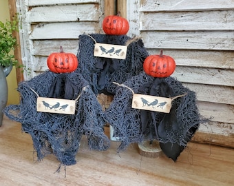 Tiered Tray Halloween Decor - Pumpkin Head Figure