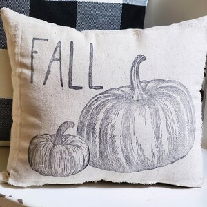 Fall Pumpkin Decorator Pillow Farmhouse Autumn Home Decor Rustic Fixer Upper Style 110017