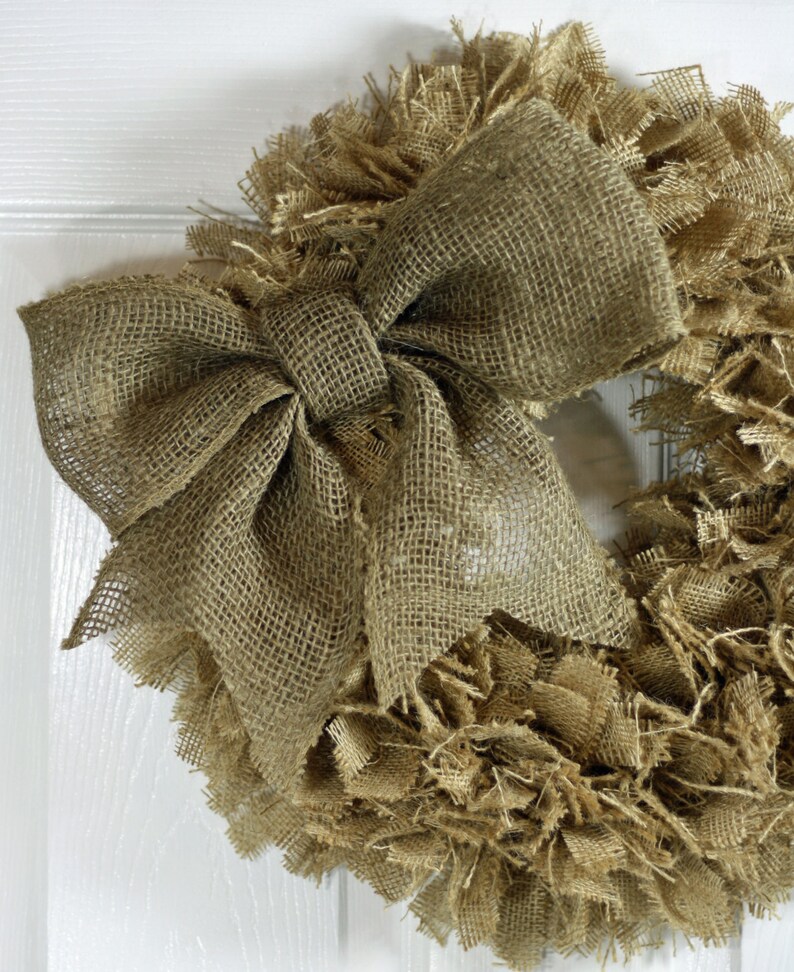16 Handmade Burlap Rag Wreath Choice of Color Etsy