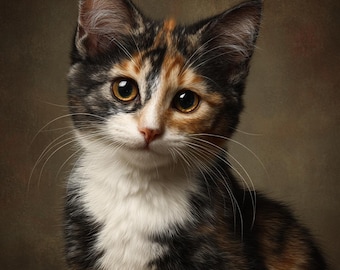 Custom Cat Portrait from Photo, Personalized Art, Pet Lover Gift
